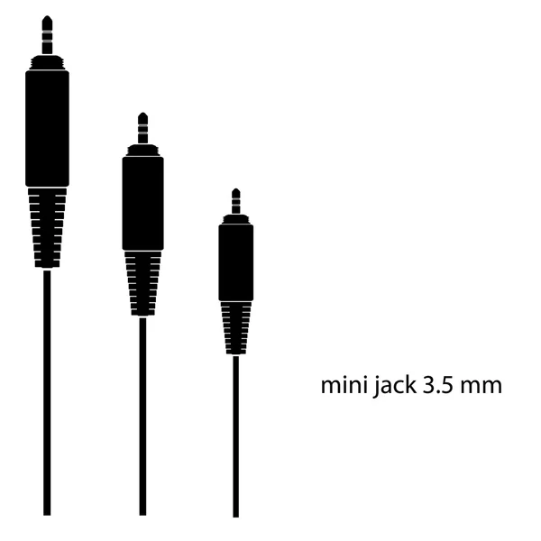 Mini jack em um fundo branco — Vetor de Stock