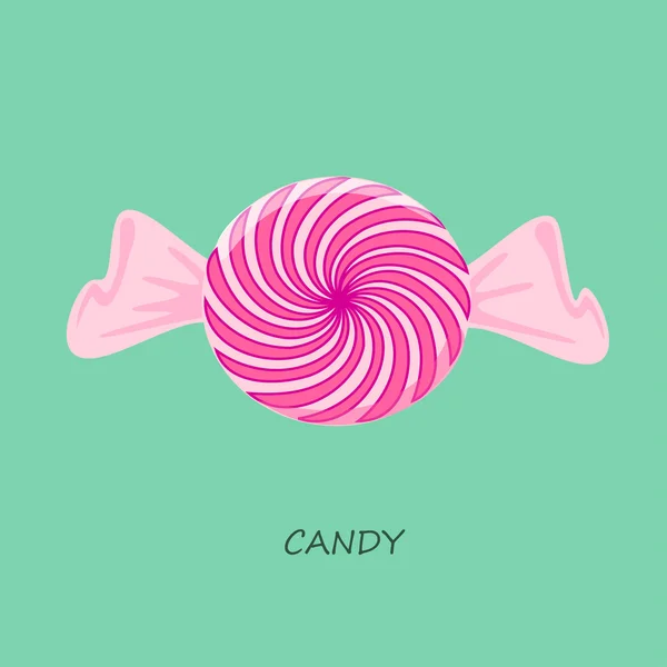 Sweet candy egy zöld háttér — Stock Vector