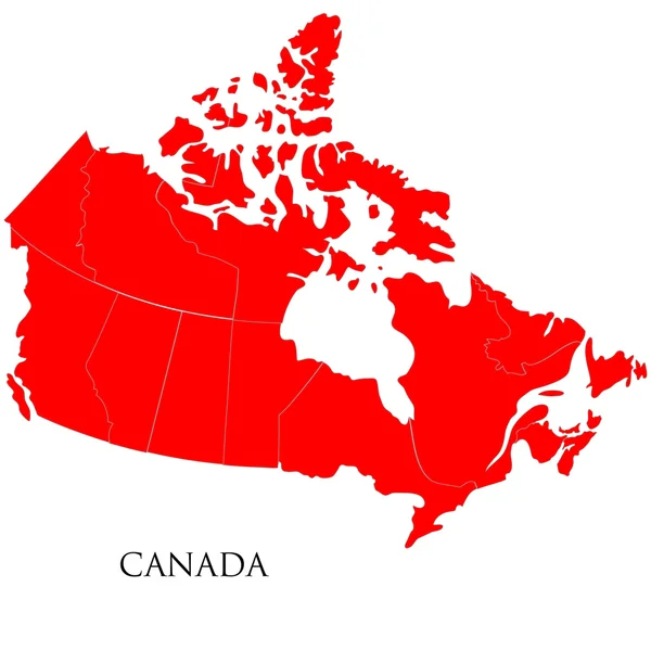 Mapa canadense sobre fundo branco — Vetor de Stock