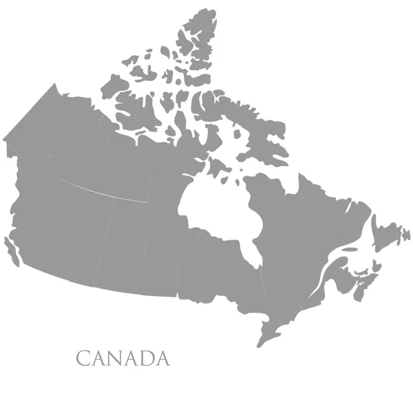Mappa dei contorni del Canada su bianco — Vettoriale Stock