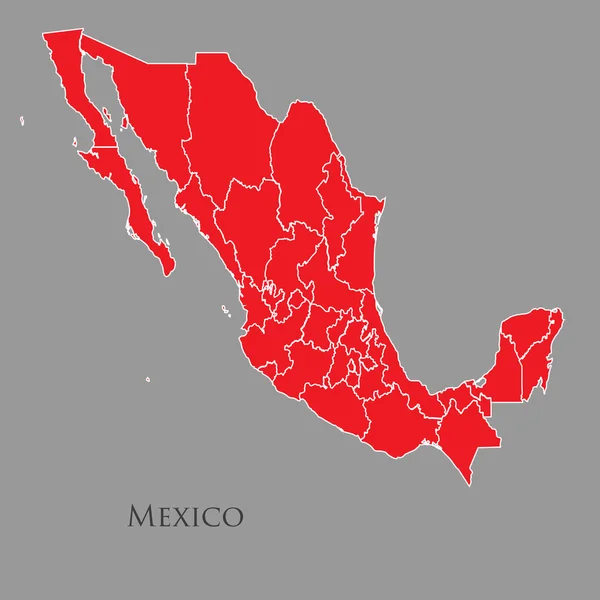 Mapa de contorno de México en gris — Archivo Imágenes Vectoriales
