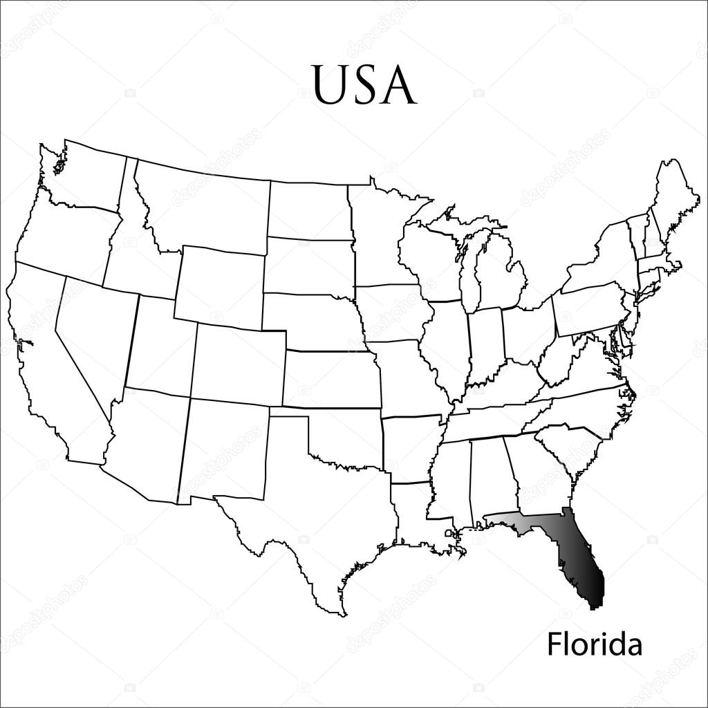 The State of Florida on a white