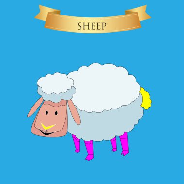 Mavi üzerinde büyük koyun