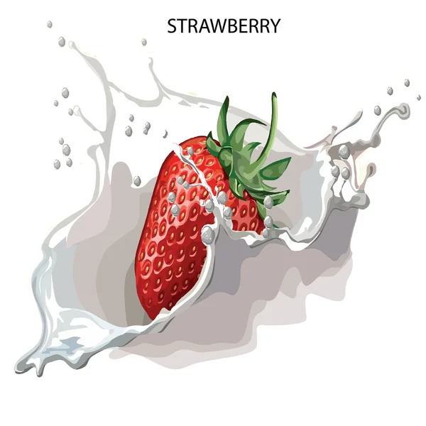 Juicy strawberries on a white — Stock Vector