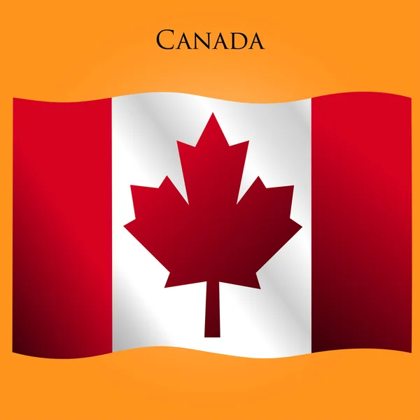 Bandera de Canadá en amarillo — Vector de stock
