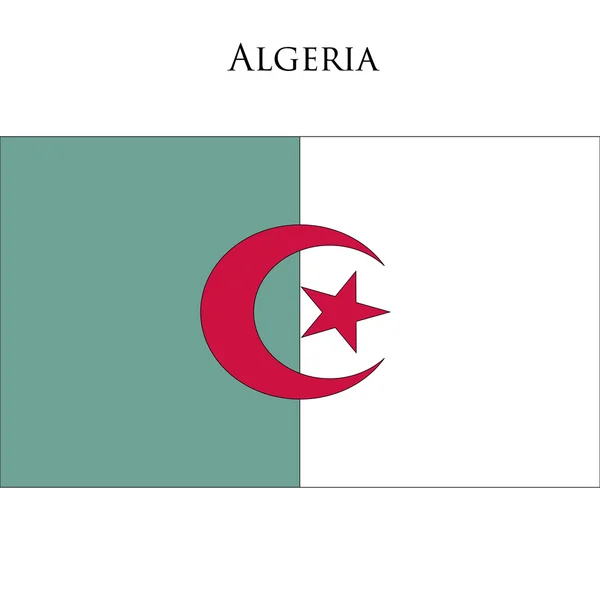 Cezayir bayrağı beyaz karşı — Stok Vektör