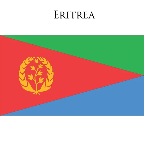 Eritrea flagga mot vit — Stock vektor