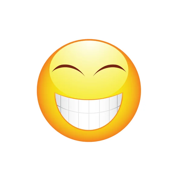 Emoticon sorriso com dentes grandes — Vetor de Stock