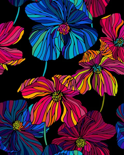 Patrón floral vector sin costura — Vector de stock