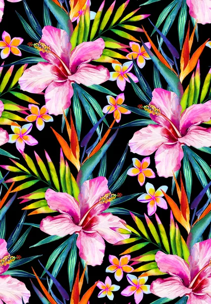 Dark tropical flowers — Stock Photo, Image