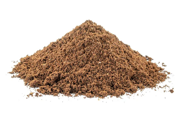 Pile Freshly Ground Coffee Powder Isolated White Background Pile Ground — Stock Photo, Image