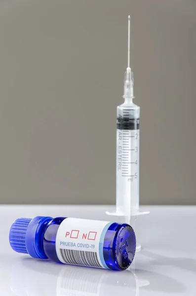 canister and syringe for diagnostic tests for covid-19 virus