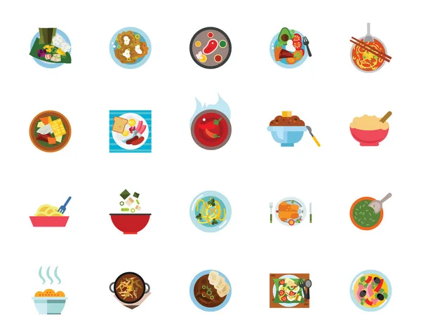 Meal icon set Can be used for topics like restaurant, national cuisine, cooking, gastronomy, dinner — Stock Illustration Meal Icon Set Can Used Topics Restaurant National Cuisine Cooking Stock Illustration
