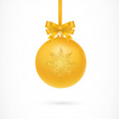 Ilustrace visícího vánočního míčku. Oslavy, cetky, dekorace. Koncept dovolené. Lze použít pro témata jako Nový rok, Vánoce, dovolená