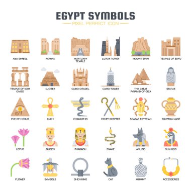 Egypt Symbols , Thin Line and Pixel Perfect Icons vector Egypt Symbols , Thin Line and Pixel Perfect Icons vector