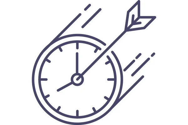 Time Target Goal Aim Seo Business Icon Line Vector Illustration — 图库矢量图片