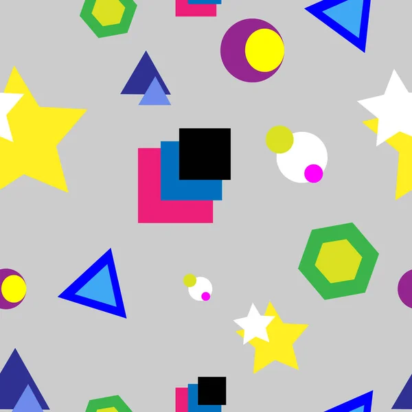 Geometrische Formen Muster Auf Grauem Hintergrund Pastellfarbener Hintergrund Helle Geometrische — Stockvektor