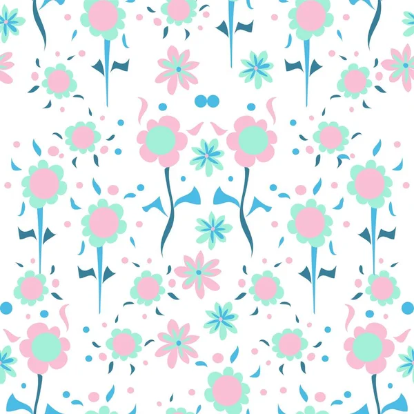 Patrón Repetición Vector Fondo Sin Costura Floral Dulce Rosas Pálidas — Vector de stock