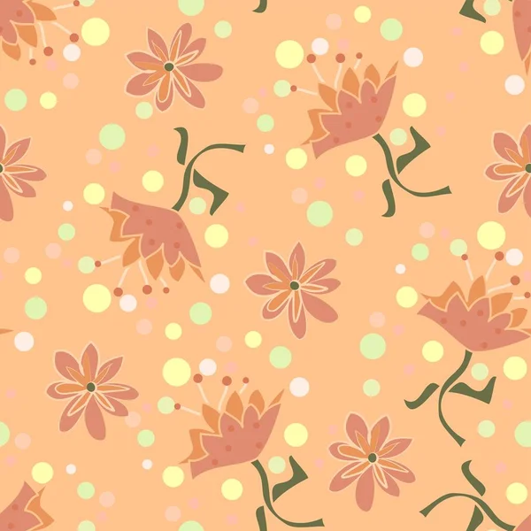 şeftali vektörü pürüzsüz tekrarlanabilir çiçek deseni dekoratif polka nokta sprey formasyonları limon ve açık mavi