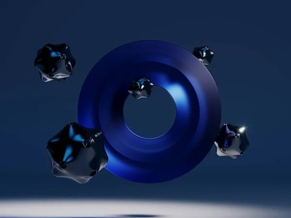異なるオブジェクトの幾何学的組成 3Dイラスト — ストック写真