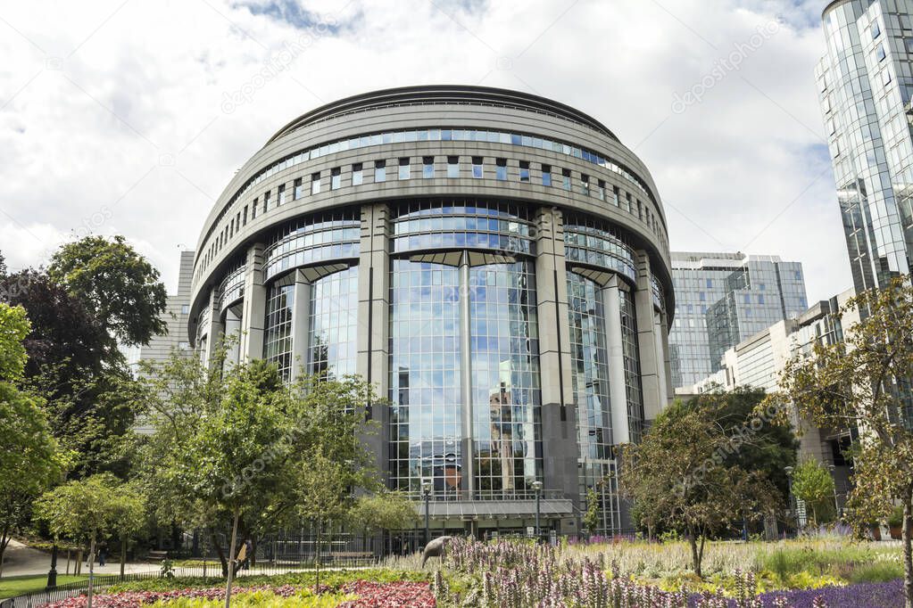 Brussels, BELGIUM : European Parliament building in Brussels, Belgium