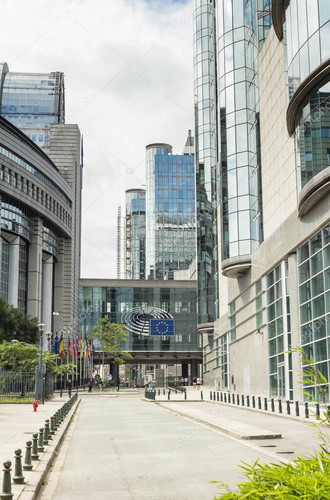 Brussels, BELGIUM : European Parliament building in Brussels, Belgium