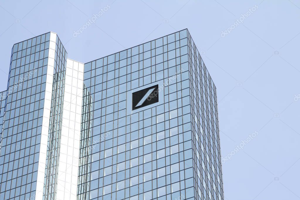 FRANKFURT,GERMANY : DEUTSCHE Bank logo, Germany.Deutsche Bank AG is a German global banking and financial services company with its headquarters in Frankfurt.