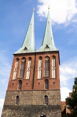 Berlin, St. Nicholas Kilisesi, Almanya - Nikolaikirche, yakın görüş