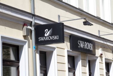 FRANKFURT, GERMANY: Swarovski logosu. Swarovski Avusturyalı bir şirket..