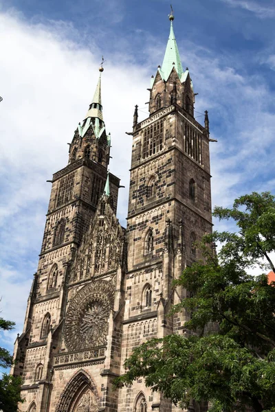 Igreja Gótica São Lourenço Nuremberga Alemanha — Fotografia de Stock