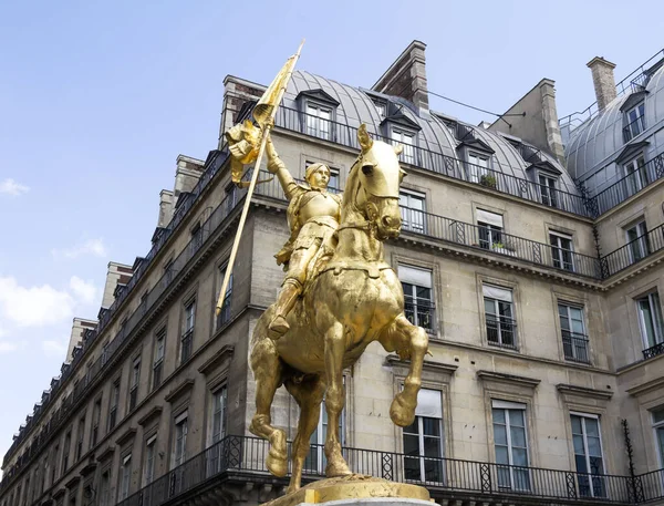 Golden Statue Saint Joan Arc Paris France — Stock Photo, Image