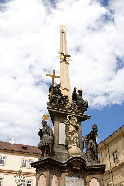 Holy Trinity Column (Plague Column) at Lesser Town Square (Mala Strana). Prague, Czech Republic