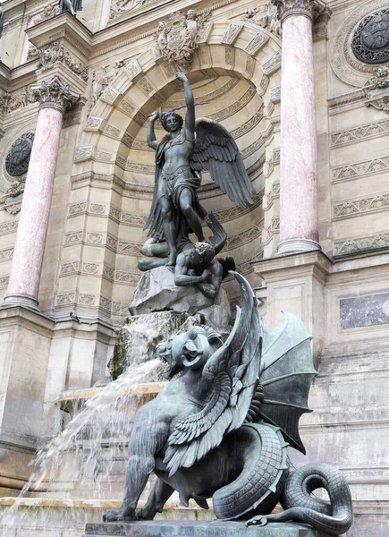 Saint Michel Fountain Paris France — Stock Photo, Image