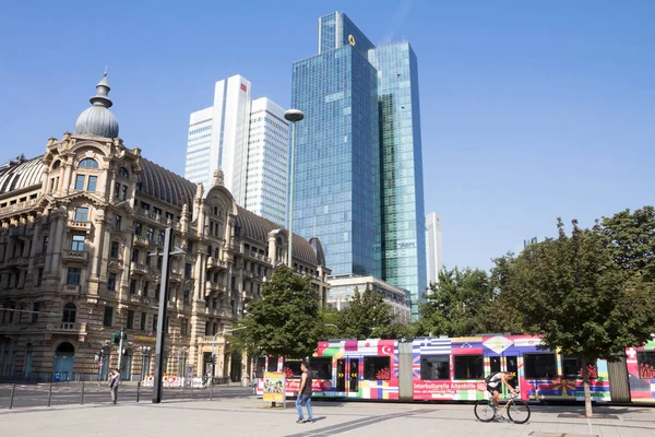 Vista Calle Frankfurt Alemania Ciudad Más Grande Del Estado Alemán — Foto de Stock