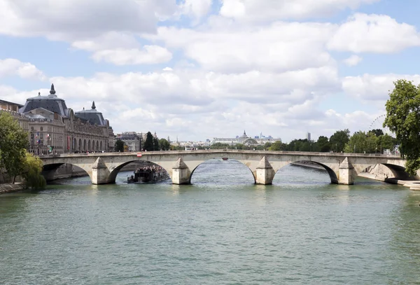 Γέφυρα Πάνω Από Τον Ποταμό Σιένε Παρίσι Γαλλία — Φωτογραφία Αρχείου