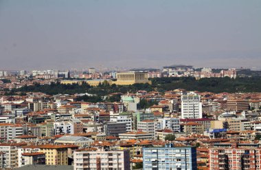 Ankara ve Anitkabir 'in panoramik görüşü, Türkiye Cumhuriyeti' nin kurucusu Atatürk 'ün Mezarı