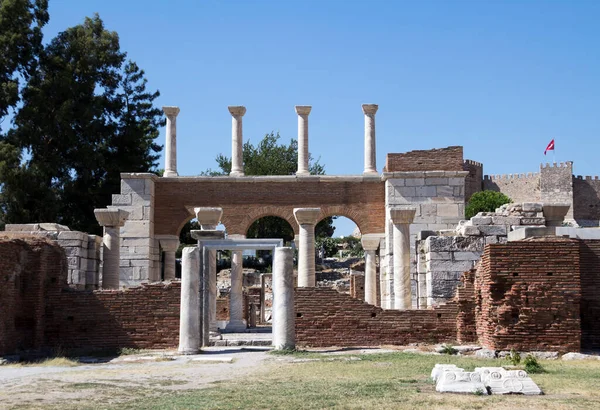 Ruínas Basílica São João Ayasuluk Hill Selcuk Ephesus Izmir Turquia — Fotografia de Stock