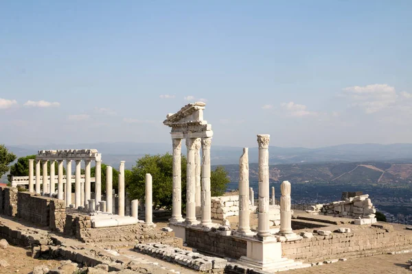 Temple Trajan Dans Ancienne Ville Pergame — Photo