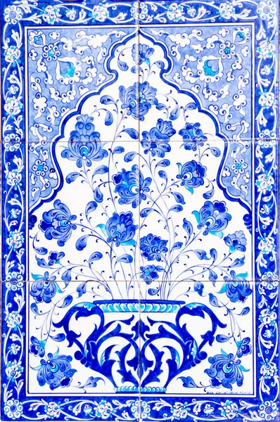 Ornamento Floral Tradicional Turco Sobre Azulejos — Foto de Stock