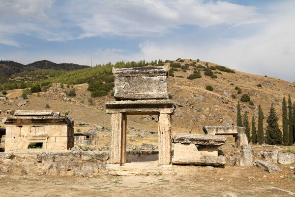 Ruins of the ancient city of Hierapolis summer time,Turkey