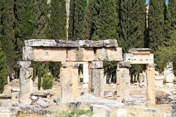 Antik Hierapolis Kentinin Kalıntıları Ilkbahar Zamanı Türkiye — Stok fotoğraf