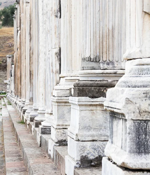 Columnas Griegas Antigua Ciudad Pérgamo Turquía — Foto de Stock