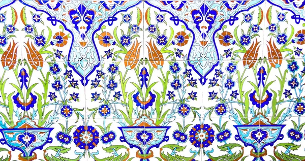 Ornamento Floral Tradicional Turco Sobre Azulejos — Foto de Stock