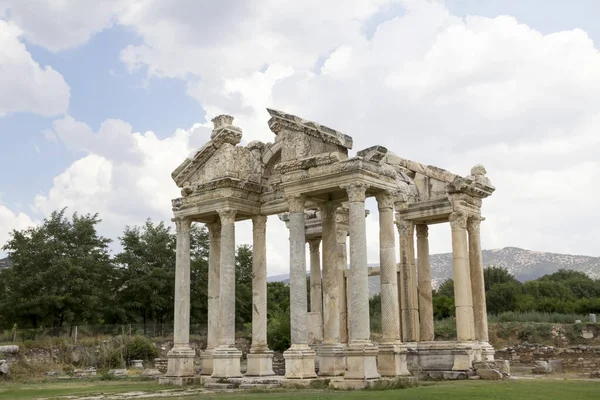 Famosa Porta Tetrapilônica Afrodísias Turquia Dedicada Afrodite Construída Durante Era — Fotografia de Stock