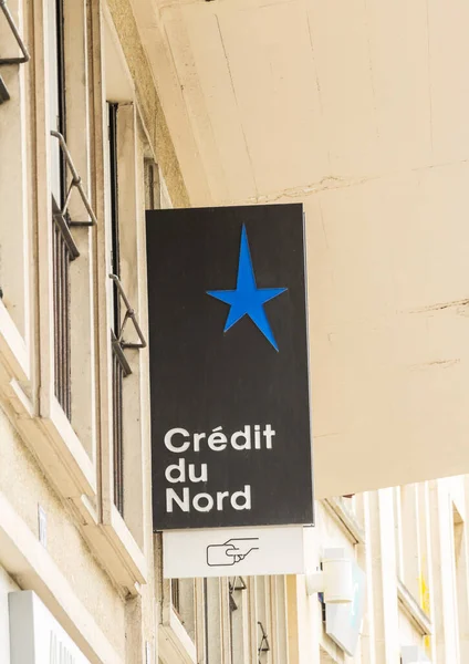 Havre France 店舗前の看板 Credit Nord 銀行サービス — ストック写真