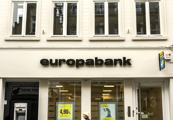ベルギーのブルージュ 欧州銀行支店 ベルギー銀行 — ストック写真