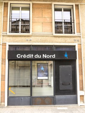 Le Havre, Fransa: Dükkanın önündeki iş tabelası - Credit du Nord (Bankacılık hizmetleri)