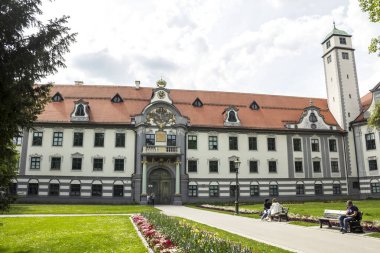 Augsburg, Almanya - 18 Mayıs 2019: Frstbischfliche Konutu (Prens-Piskopos konutu)