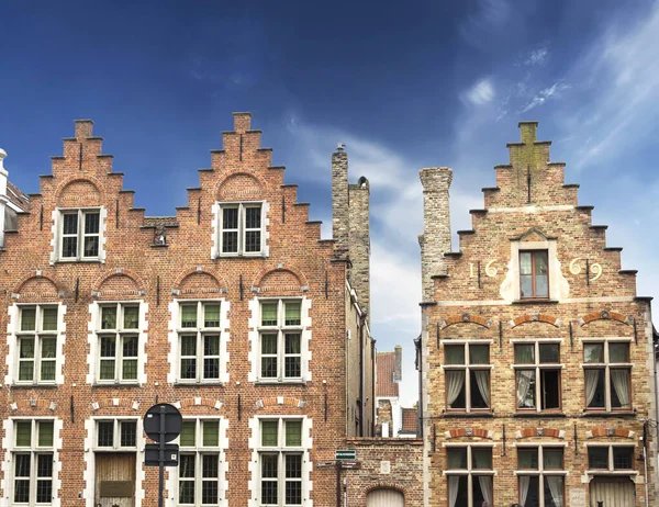 Slavné Staré Barevné Budovy Náměstí Trhu Bruggách Belgie Oblíbené Vlámské — Stock fotografie