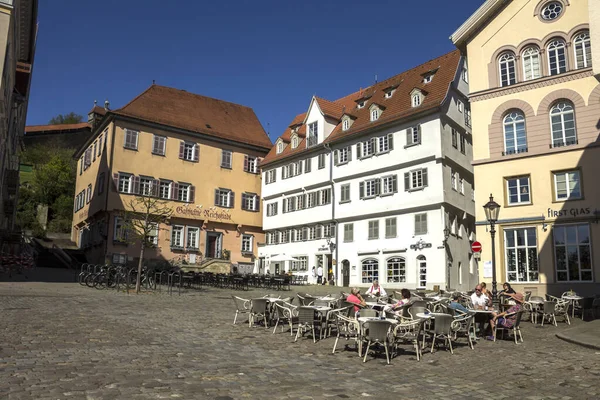 伊斯斯林根 德国伊斯斯林根 内卡尔中世纪城镇的景观 — 图库照片